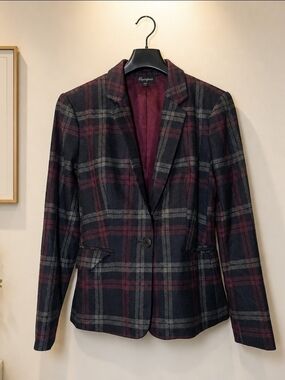 Set Express Women's Plaid Suit Blazer Jacket Columnist Pants Size 2 00R